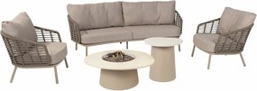 4 Seasons Puglia loungeset 5-delig - latte incl sfeerhaard