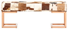 vidaXL Bankje patchwork 110 cm echt geitenleer bruin