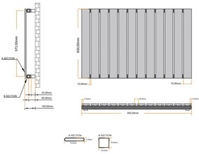 Eastbrook Deddington radiator 95x60cm 574W chroom