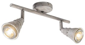 Plafond- en wandSpot / Opbouwspot / Plafondspot grijs draai- en kantelbaar - Coney 2 Landelijk / Rustiek, Retro GU10 Binnenverlichting Lamp