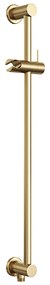 Brauer Stripe inbouw regendouche rond met 25cm hoofddouche, rond met rechte muurarm, glijstang en staafhanddouche set 43 messing geborsteld PVD
