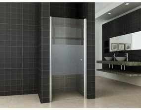 Wiesbaden Partly nisdeur links 800 x 2000 x 8 mm nano helder glas met melkglas middenband/chroom 20.4230
