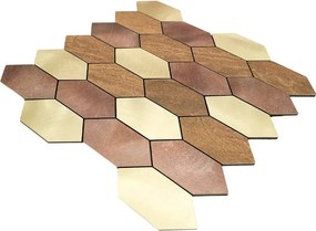 Zelfklevende Mozaïektegels Metaal | Picket Champagne | 30×30 cm | Keuken, Bad &amp; WC
