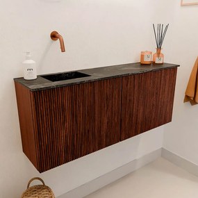 Mondiaz Joya DLux 100cm toiletmeubel ruby met wastafel faye links zonder kraangat lava