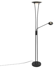 Moderne vloerlamp met dimmer zwart incl. LED met leesarm - Ibiza Modern Binnenverlichting Lamp