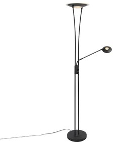 Moderne vloerlamp zwart incl. LED met leesarm - Ibiza