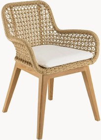 Tuin eetstoelen Valeria van teakhout met armleuningen, 2 stuks