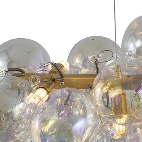 Eettafel / Eetkamer Design hanglamp goud met regenboog glas 8-lichts - Uvas Design G9 bol / globe / rond Binnenverlichting Lamp