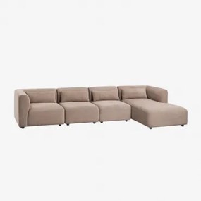 Fogler 4-delige Modulaire Chaise Longue-bank Rechts Corduroy Kameelbruin - Sklum
