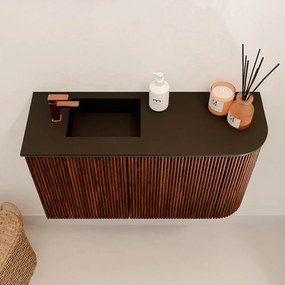 Mondiaz Joya 70cm toiletmeubel ronding rechts ruby met wastafel faye links 1 kraangat urban