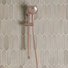 Saniclear Copper glijstangset met 2 standen handdouche geborsteld koper