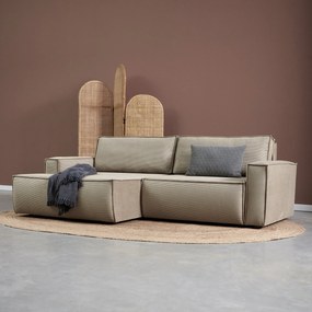 Beige Slaapbank Chaise Longue Links