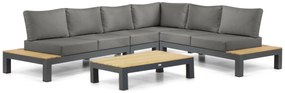 Loungeset 6 personen Aluminium/Teak Grijs Lifestyle Garden Furniture Vittoria