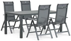 Tuinset 4 personen 180 cm Aluminium/textileen Grijs Hartman Alice/Mateo