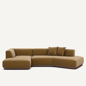 Open hoekbank links in linnen fluweel, JACOPO