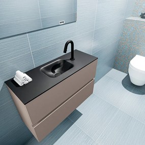 Mondiaz Ada 80cm toiletmeubel smoke met wastafel urban midden 1 kraangat