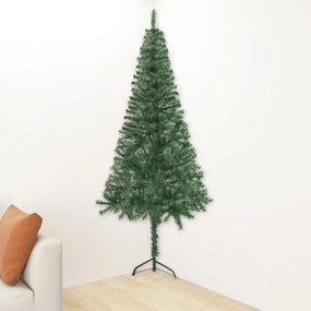 vidaXL Kunstkerstboom met LED's hoek 150 cm PVC groen