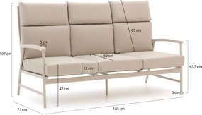 Loungebank Tuin Bellagio | Aluminium | 3 personen | Tuinbank Beige | 188cm | Kees Smit Tuinmeubelen