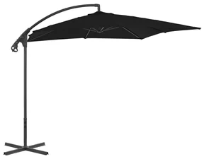 vidaXL Zweefparasol met stalen paal 250x250 cm zwart
