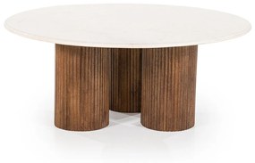 Eleonora Xavi Ronde Salontafel Creme Marmer - 90 X 90cm.