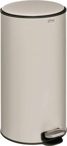 5Five Delta 30L pedaalemmer– RVS – Soft close – Uitneembare binnenbak – Beige