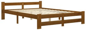 vidaXL Bedframe massief grenenhout honingbruin 120x200 cm