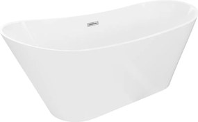 Mexen Dora vrijstaand bad 150 x 75 cm, wit, chroom overloop - 52071507500-01