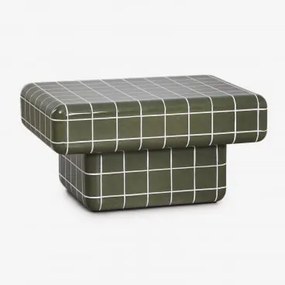 Rechthoekige Salontafel Met Cementtegel-look Eleonor 70 X 50 Cm & Ether Groen - Sklum