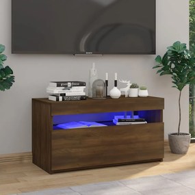 vidaXL Tv-meubel met LED-verlichting 75x35x40 cm bruineikenkleurig