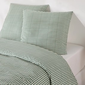 Beddengoed 30% gerecycled katoen, vierkante kussensloop, geruit, LESIA