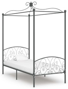 vidaXL Hemelbedframe metaal grijs 90x200 cm