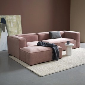 Bank Oud Roze Met Chaise Longue Links