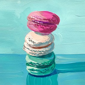 Ilustratie Macarons, Key and Sea