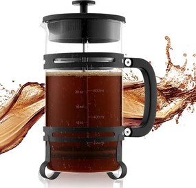 VEVOR French Press koffiezetapparaat, 1 liter koffiepers van borosilicaatglas, theezetapparaat met roestvrijstalen filter, koffiezetapparaat voor kamperen, reizen, keuken, restaurant, koffiezetapparaat zwart