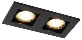 Set van 6 Inbouwspot zwart rechthoekig 2-lichts - Qure GU10 Binnenverlichting Lamp