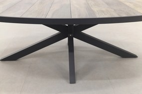 Silva tuintafel houtlook/keramiek - Ovaal - 240x115 cm.