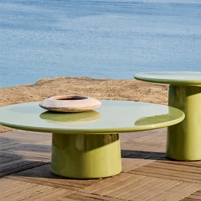 Kave Home Albanella Ronde Salontafel Groen Glanzend Cement 110 Cm - 110 X 110cm.