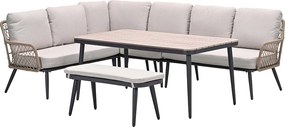 Garden Impressions Kalibo lounge dining set 6-delig R - desert sand