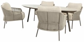 Taste by 4 Seasons Florence low dining set terre met Salute tafel 220 cm Tuinstoel   bruin weerbestendig