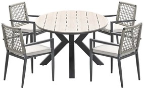 Garden Impressions Burela tuinset 5-delig - Tulli tuintafel 180x115xH75 cm