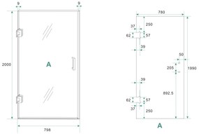 Mueller Bela profielloze nisdeur 80cm wit mat