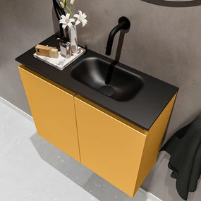 Mondiaz Ture 60cm toiletmeubel ocher met wastafel urban rechts geen kraangat