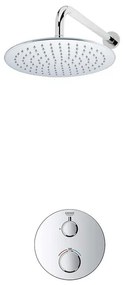 GROHE Grohtherm Regendoucheset Inbouw - 1 functie - met Fortifura hoofddouche 25cm - wandarm 35cm - chroom SW236914 SW105953 SW720552 SW720559