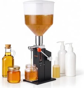 VEVOR handmatige vulmachine voor vloeistoffen van 10-120 ml met een reservoir van 12 liter, geschikt voor dranken, olie, honing en lotions, behuizing van koolstofstaal, druppelvrije sproeier en in hoogte verstelbaar vulplatform.