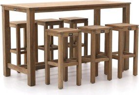 Barset ROUGH | 6 personen | Tuinset teakhout | 7-delig | Kees Smit Tuinmeubelen