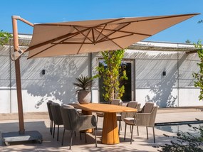 4-Seasons Hacienda zweefparasol 300 x 400 cm. - Woodlook/Sand