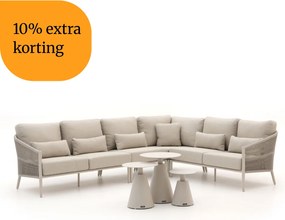 + 10% kassakorting | Hoek loungeset Bellagio | 6 personen | Loungeset Beige | Hoekbank Aluminium | 313x237.5cm | Kees Smit Tuinmeubelen