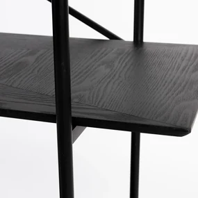 Zwarte Stellingkast Hout En Metaal - 120x40x180cm.