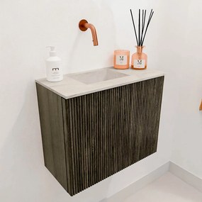 Mondiaz Joya DLux 50cm toiletmeubel shadow met wastafel faye links zonder kraangat ostra