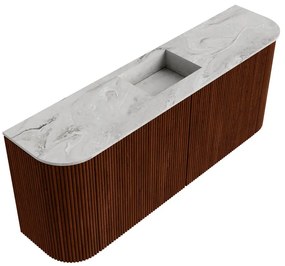Mondiaz Joya DLux 105cm toiletmeubel ronding links/rechts ruby met wastafel faye midden zonder kraangat glace